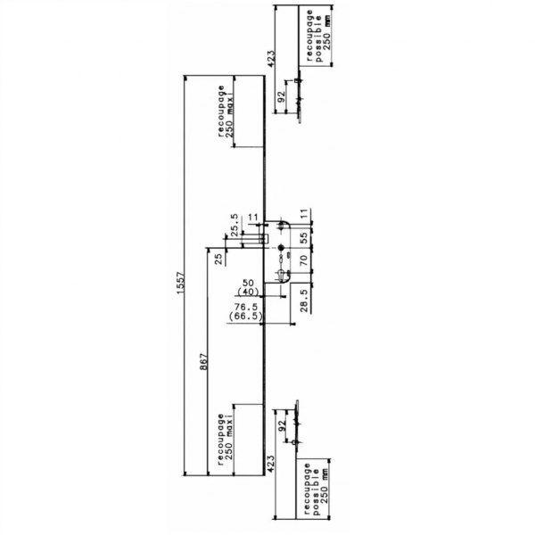 Serrure Ferco GU 3 points ajustable – Image 2