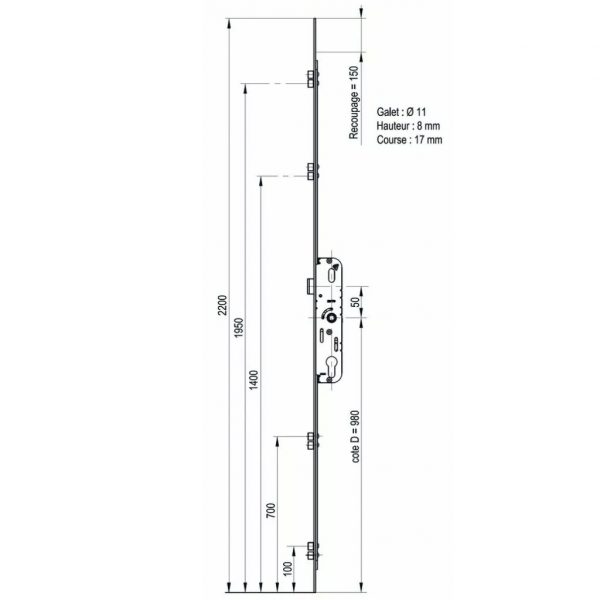 Serrure Ferco GU 5 points – Image 2