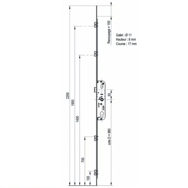 Serrure Ferco GU 5 points – Image 2