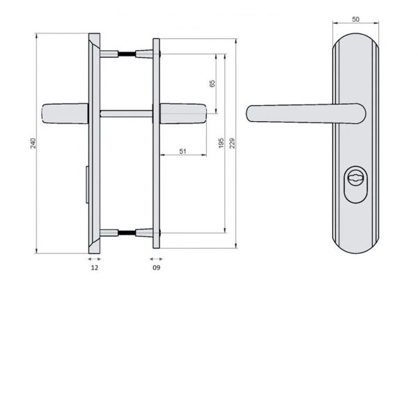 Poignée de porte blindée Vachette – Image 2